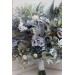 Wedding Bouquets in Dusty Blue, White & Sage Green | Faux Bridal & Bridesmaid Bouquets