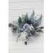 Wedding Bouquets in Dusty Blue, White & Sage Green | Faux Bridal & Bridesmaid Bouquets