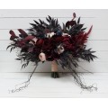 Wedding bouquets in purple burgundy beige navy blue colors. Bridal bouquet. Halloween wedding. Faux bouquet. Bridesmaid bouquet. 5064