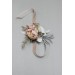 Wedding Boutonnieres & Wrist Corsage in White, Beige & Gray | Faux Flower Accessories