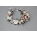 White beige grey  flower crown. Hair wreath. Flower girl crown. Wedding flowers.5062