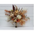Boho protea bouquet in rust and ivory colors. Bridal bouquet. Faux bouquet. Bridesmaid bouquet. 5072