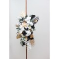  Flower arch arrangement in black gold white colors.  Arbor flowers. Floral archway. Faux flowers for wedding arch. 5065