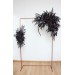 Halloween Wedding Flower Arch Arrangement in Black & Deep Purple | Faux Floral Archway for Gothic Wedding