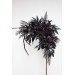 Halloween Wedding Flower Arch Arrangement in Black & Deep Purple | Faux Floral Archway for Gothic Wedding