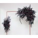 Halloween Wedding Flower Arch Arrangement in Black & Deep Purple | Faux Floral Archway for Gothic Wedding