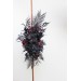 Halloween Wedding Flower Arch Arrangement in Black & Deep Purple | Faux Floral Archway for Gothic Wedding