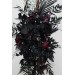 Halloween Wedding Flower Arch Arrangement in Black & Deep Purple | Faux Floral Archway for Gothic Wedding