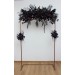 Halloween Wedding Flower Arch Arrangement in Black & Deep Purple | Faux Floral Archway for Gothic Wedding