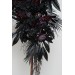 Halloween Wedding Flower Arch Arrangement in Black & Deep Purple | Faux Floral Archway for Gothic Wedding