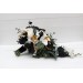 Wedding bouquets in black gold white colors. Bridal bouquet. Cascading bouquet. Faux bouquet. Bridesmaid bouquet. 5065