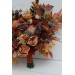 Wedding bouquets in rust purple orange colors. Bridal bouquet. Faux bouquet. Bridesmaid bouquet. 5073