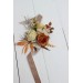  Wedding boutonnieres and wrist corsage  in rust ivory color scheme. Flower accessories. 5072