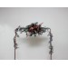  Flower arch arrangement in deep burgundy red blue colors.  Arbor flowers. Floral archway. Faux flowers for wedding arch. 5077