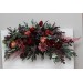  Flower arch arrangement in deep burgundy red blue colors.  Arbor flowers. Floral archway. Faux flowers for wedding arch. 5077