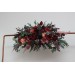  Flower arch arrangement in deep burgundy red blue colors.  Arbor flowers. Floral archway. Faux flowers for wedding arch. 5077