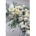  Flower arch arrangement in sage green ivory colors.  Arbor flowers. Floral archway. Faux flowers for wedding arch. 5075