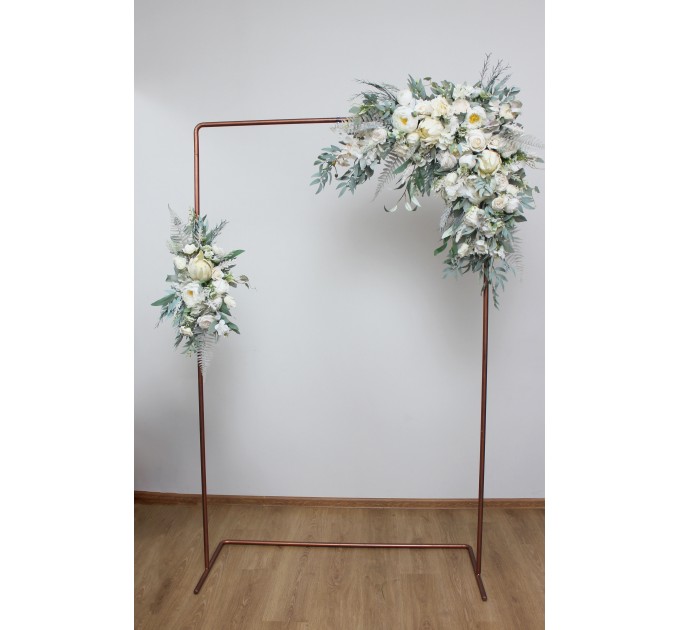  Flower arch arrangement in sage green ivory colors.  Arbor flowers. Floral archway. Faux flowers for wedding arch. 5075