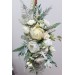  Flower arch arrangement in sage green ivory colors.  Arbor flowers. Floral archway. Faux flowers for wedding arch. 5075