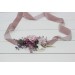Mauve pink white flower belt for wedding. Floral sash. Bridal velvet belt. Flower girl belt. 5076