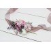 Mauve pink white flower belt for wedding. Floral sash. Bridal velvet belt. Flower girl belt. 5076