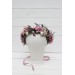 Mauve pink white flower crown. Hair wreath. Flower girl crown. Wedding flowers. 5076