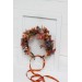 Rust purple orange flower crown. Hair wreath. Flower girl crown. Wedding flowers. 5073