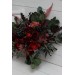 Wedding bouquets in deep burgundy red blue colors. Bridal bouquet. Faux bouquet. Bridesmaid bouquet. 5077