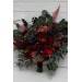 Wedding bouquets in deep burgundy red blue colors. Bridal bouquet. Faux bouquet. Bridesmaid bouquet. 5077