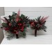 Wedding bouquets in deep burgundy red blue colors. Bridal bouquet. Faux bouquet. Bridesmaid bouquet. 5077
