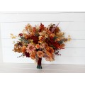 Wedding bouquets in rust burgundy orange colors. Bridal bouquet. Faux bouquet. Bridesmaid bouquet. 5073-1
