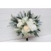 Wedding bouquets in sage green ivory bouquet  colors. Bridal bouquet. Faux bouquet. Bridesmaid bouquet. 5075