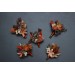 Wedding Boutonnieres & Wrist Corsage in Rust, Orange & Purple | Faux Flower Accessories