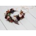 Cinnamon burgundy blush pink rust flower crown. Hair wreath. Flower girl crown. Wedding flowers. 5082