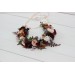 Cinnamon burgundy blush pink rust flower crown. Hair wreath. Flower girl crown. Wedding flowers. 5082