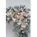  Flower arch arrangement in beige white gray colors.  Arbor flowers. Floral archway. Faux flowers for wedding arch. 5078