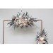  Flower arch arrangement in beige white gray colors.  Arbor flowers. Floral archway. Faux flowers for wedding arch. 5078
