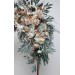  Flower arch arrangement in beige white gray colors.  Arbor flowers. Floral archway. Faux flowers for wedding arch. 5078