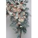  Flower arch arrangement in beige white gray colors.  Arbor flowers. Floral archway. Faux flowers for wedding arch. 5078