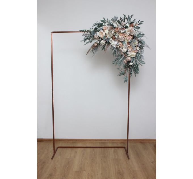  Flower arch arrangement in beige white gray colors.  Arbor flowers. Floral archway. Faux flowers for wedding arch. 5078