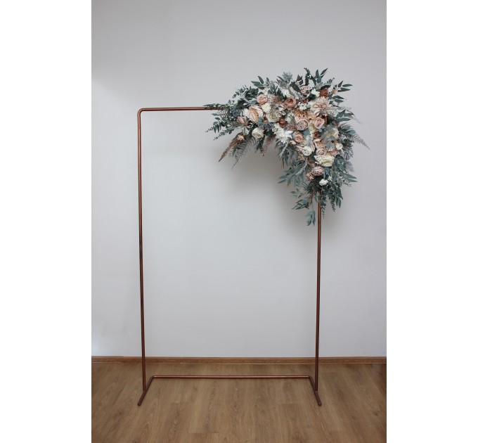  Flower arch arrangement in beige white gray colors.  Arbor flowers. Floral archway. Faux flowers for wedding arch. 5078