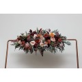 Flower Arch Arrangement in Cinnamon, Burgundy, Blush Pink & Rust | Faux Floral Archway for Wedding