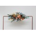 Flower arch arrangement in coral burgundy peach colors. Arbor flowers. Floral archway. Faux flowers for wedding arch. 5079