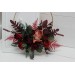 Flower hoop burgundy red blue colors. Alternative bridesmaid bouquet. 5077