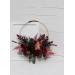 Flower hoop burgundy red blue colors. Alternative bridesmaid bouquet. 5077