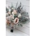 Wedding bouquets in beige white gray colors. Bridal bouquet. Faux bouquet. Bridesmaid bouquet. 5078
