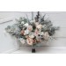 Wedding bouquets in beige white gray colors. Bridal bouquet. Faux bouquet. Bridesmaid bouquet. 5078