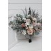 Wedding bouquets in beige white gray colors. Bridal bouquet. Faux bouquet. Bridesmaid bouquet. 5078