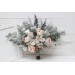 Wedding bouquets in beige white gray colors. Bridal bouquet. Faux bouquet. Bridesmaid bouquet. 5078
