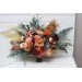 Wedding bouquets in coral burgundy peach colors. Bridal bouquet. Faux bouquet. Bridesmaid bouquet. 5079